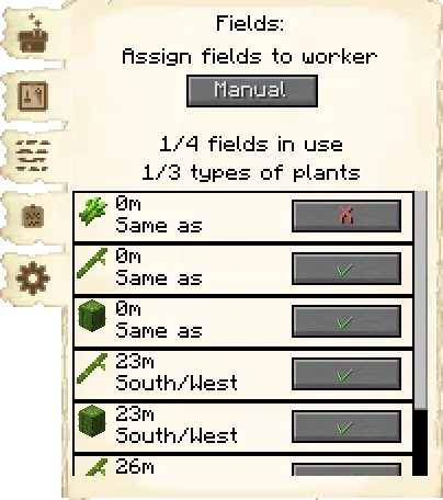 Fields tab of the Plantation it's GUI