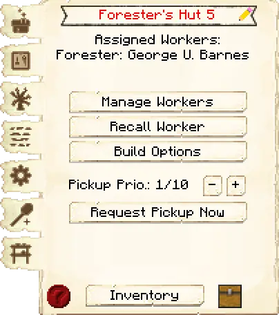 Main interface tab of the Forester's Hut it's GUI