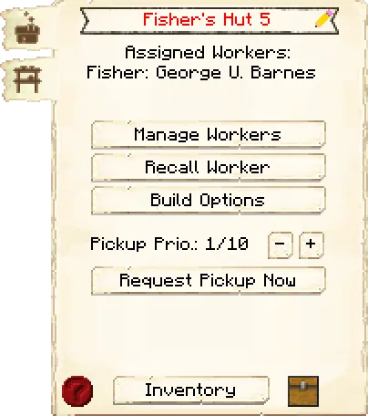 Main interface tab of the Fisher's Hut it's GUI