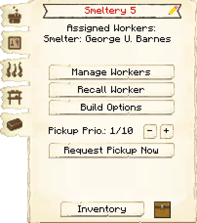 Main interface tab of the Smeltery it's GUI