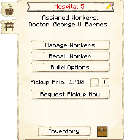 Main interface tab of the Hospital it's GUI
