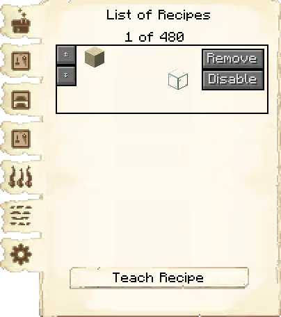 Smelting recipes tab of the Glassblower's Hut it's GUI