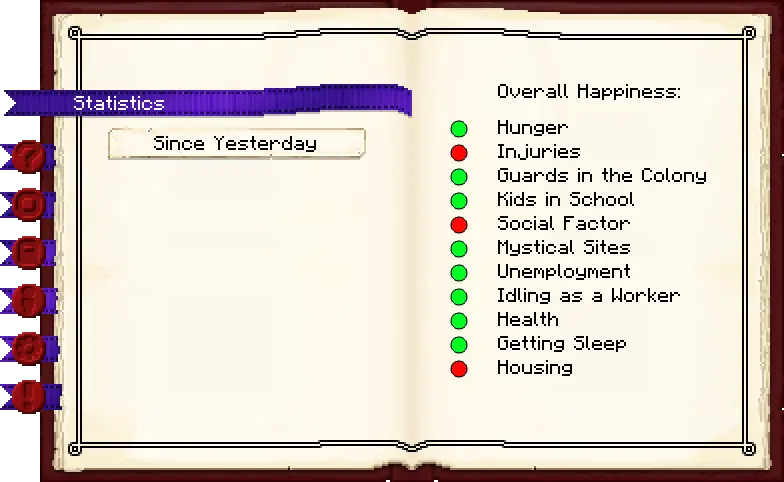 Townhall happiness tab of the Town Hall it's GUI