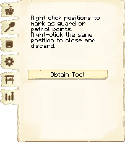Guard tool tab of the Guard Tower it's GUI
