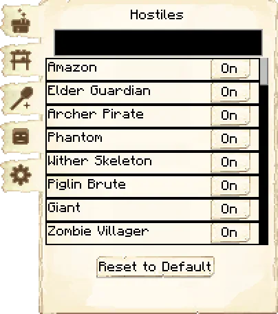 Hostiles list tab of the Guard tower it's GUI