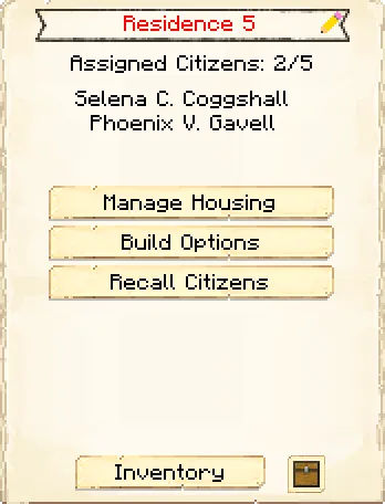 Main interface tab of the House it's GUI
