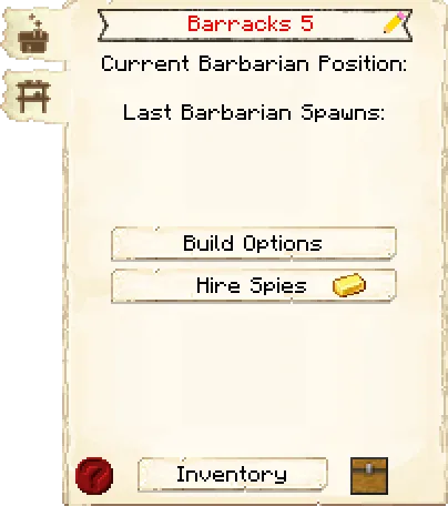 Main tab of the Barracks it's GUI