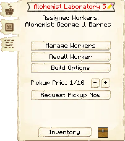 Main interface tab of the Alchemist Laboratory it's GUI