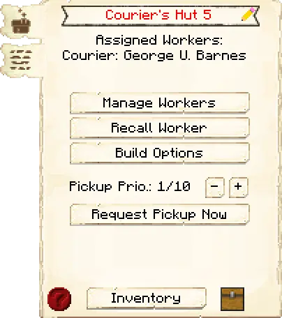 Main interface tab of the Courier's Hut it's GUI