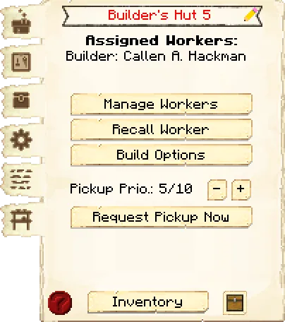 Main interface tab of the Builder's Hut it's GUI