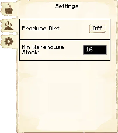 Settings tab of the Composter's Hut it's GUI