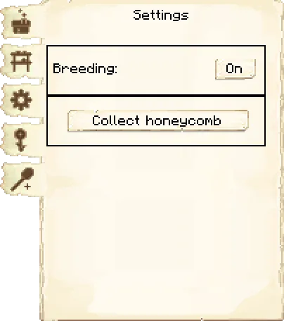 Settings tab of the Apiary it's GUI