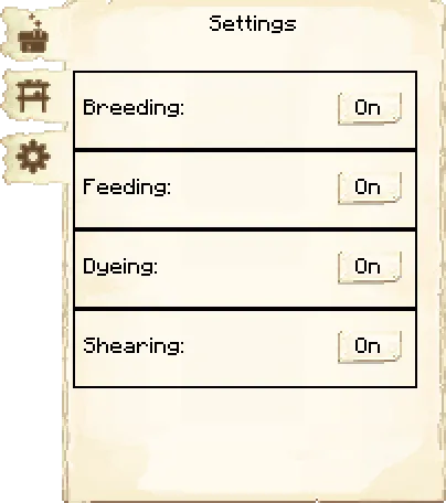 Settings tab of the Shepherd's Hut it's GUI