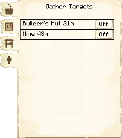 Gather targets tab of the Enchanter's Tower it's GUI