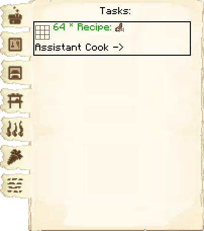 Tasks tab of the Restaurant it's GUI