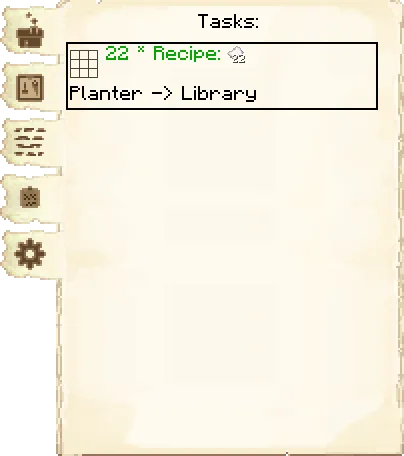 Tasks tab of the Plantation it's GUI