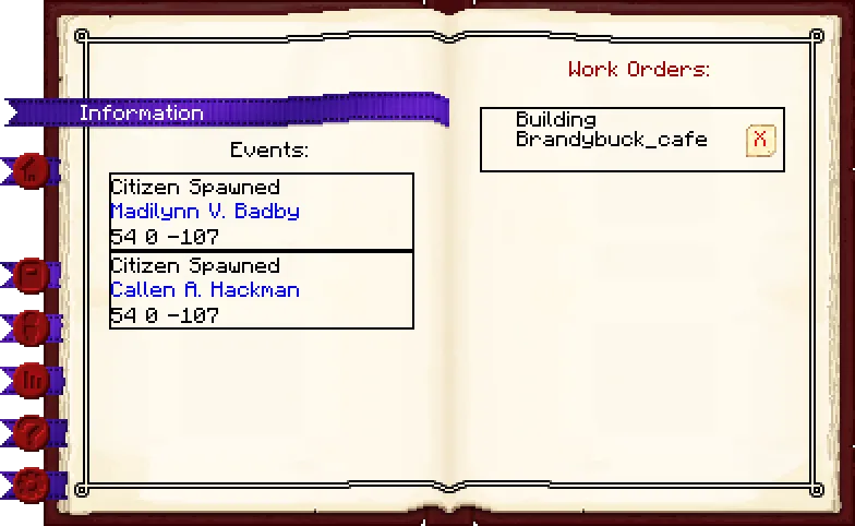 Townhall information tab of the Town Hall it's GUI